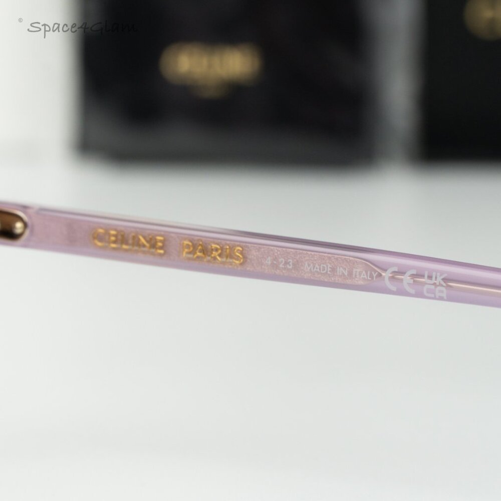 NEW Celine CL40244U 78F Opal Lilac Gradient Brown Women Geometric Sunglasses - Picture 7 of 9